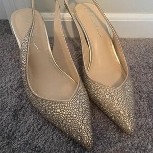 Sparkling Gold Slingback Heels
